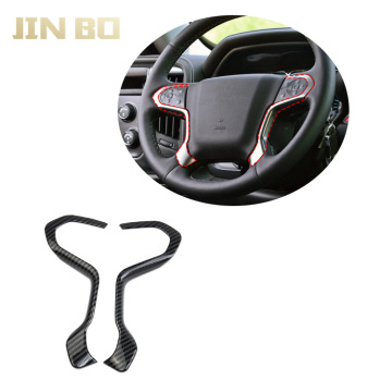 Couvercle de garniture de volant adhésif en fibre de carbone pour Chevrolet Silverado 2014-2018