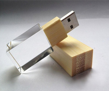 Hediye Özel 3D Logo Kristal Ahşap USB 2.0 Memory Stick Flash Sürücü