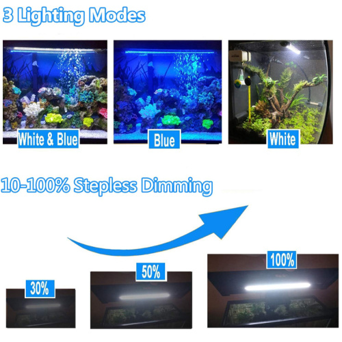 3 modos de luz Luzes LED de aquário diminuídos