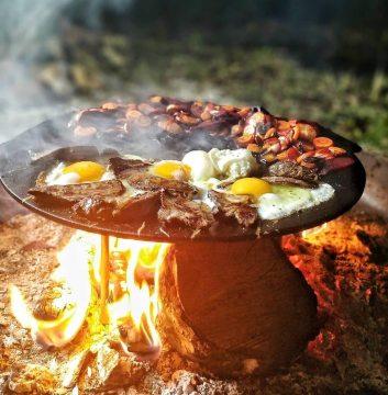 Dia44 cm Cast iron grill pan Dutch Oven Round cast iron grill plate For Indoor Outdoor Grilling Cooking