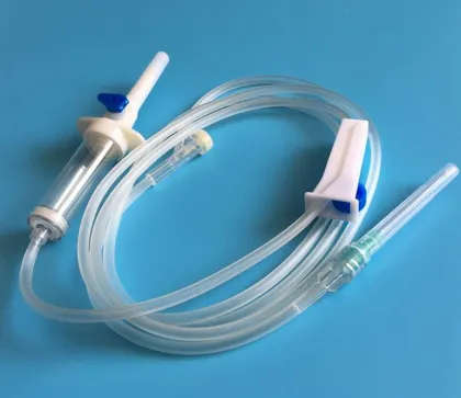 Disposable IV Infusion Giving Set with Hypodermic Needle
