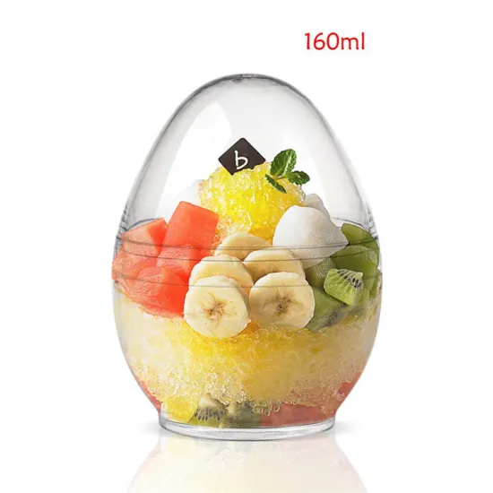 Hot Selling Plastic Clear Egg-Shaped Dessert Cups for Mousse and Ice Cream
