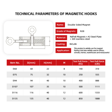 Zugkraft 600 kg Neodym-Magnete Angelmagnet