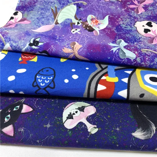 Multi Color Custom Pattern 100% Cotton Poplin Fabric