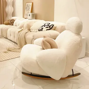Unique Nordic Design Back Support Rocking Chairs for Adults - Perfect Addition to Your Living Room or Household Essentials