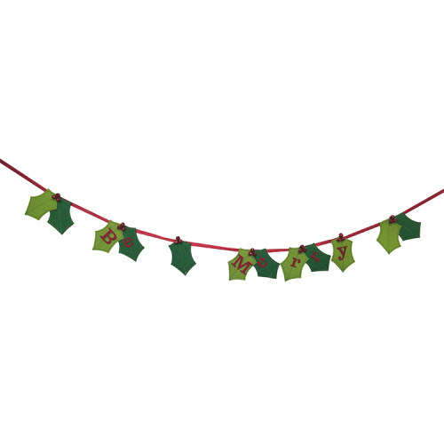 Christmas bunting with leaf pattern