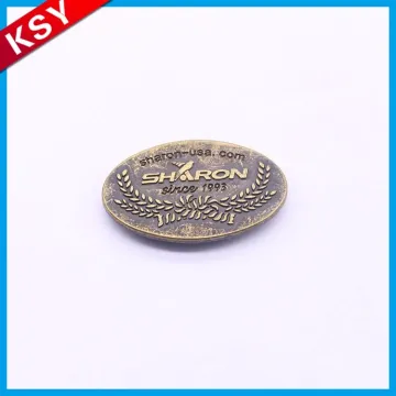 Best Selling Superior Quality Round Logo Designer Logos Engraved Metal Name Tag For Bags