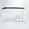 portable refiiable frosted zipper bag 16 pieces clear plastic travel packing bottle kit set 50ml 40ml