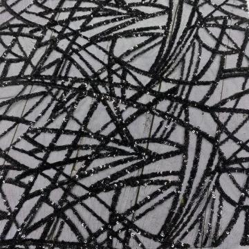 Anomalous Black Sequins Design Embroidery Fabric