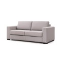 Modern Grey Leather Convertible Sofa Bed with Mattress