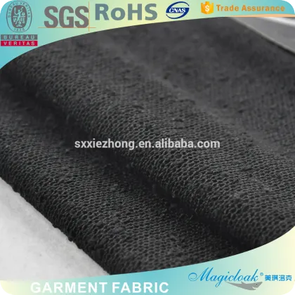 Magicloak 100% polyester hacci fabric.