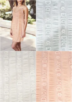 Breathable Nylon Spandex Embroidery Blouse Mesh Lace Fabrics