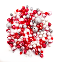 Assorted plastic vintage craft christmas beads patterns