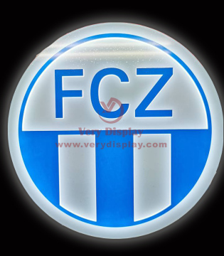 Señal de iluminación del logotipo del equipo deportivo montado en la pared