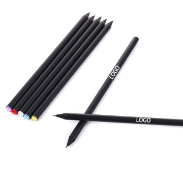 Set di matite in legno nero personalizzato con 12 colori e accento di diamante acrilico - perfetto per hotel, uffici e scuole