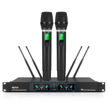 XTUGA U-Q2000 Professional True Diversity Wireless Vocal Mic Set - 2 Channel Karaoke Microphone