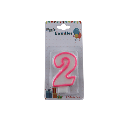 Colored birthday cake number candle