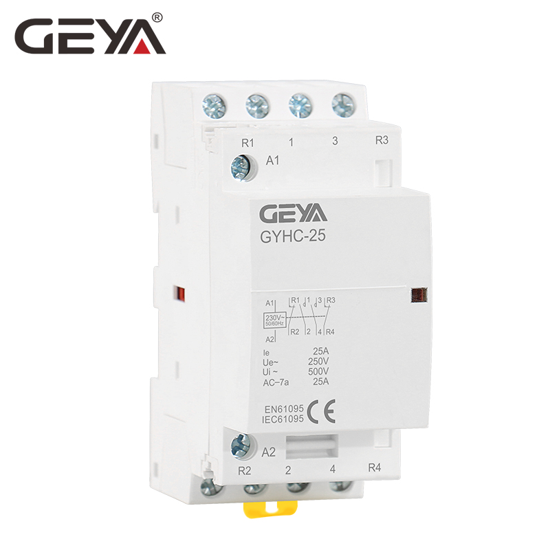 GEYA GYHC 4P 16A 20A 25A 220V/230V 50/60HZ Din rail Household AC Modular Contactor 4NO OR 2NO2NC