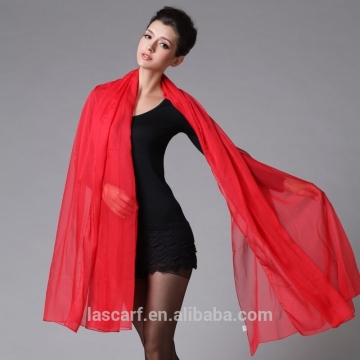 New style 100% Polyester scarves women's pure color shawl red