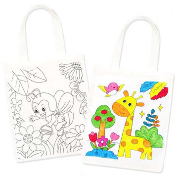 DIY peinture pour enfants portable en toile de coton sac fourre-tout