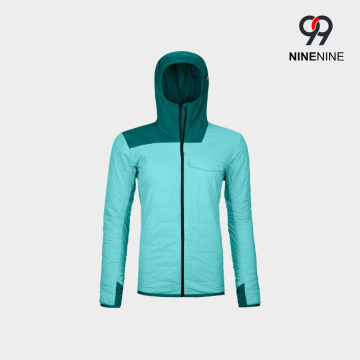 Color Block Hooded Square Block Quilted Lightweight Jacket
