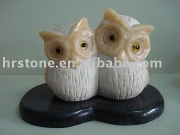 Owl jade animal carvings