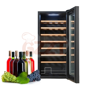 32 Bottles 93L Large Capacity Wine Fridge: Single/Double Door Wine and Beverage Cooler