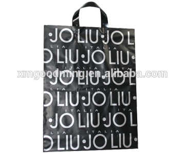 Full printing pe soft loop handle plastic bag for shopping