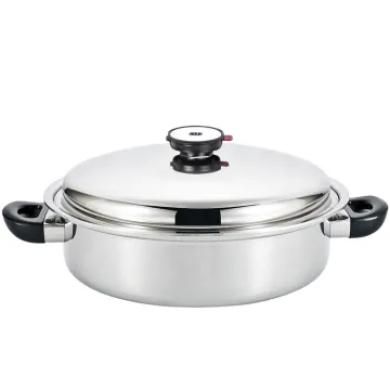 Tri-Ply Stainless Steel 304 Casserole Waterless Greaseless Low Pot Stockpot