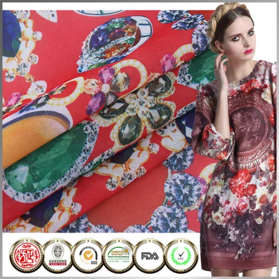 Hot sale Elegant Lady dress digital print fabric textile printing