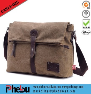 Brand designer canvas shoulder messenger bag for men