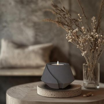Tempat lilin meja beton portabel