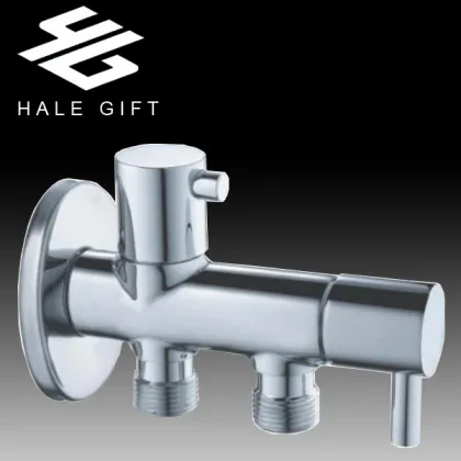 Wall Mounted Bathroom Three Way Chrome Plated Brass Angle Valve