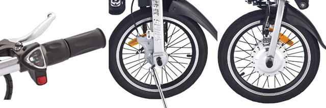 16-Inch Mini Folding Electric Bicycle V Brake E-Bike Battery Bike