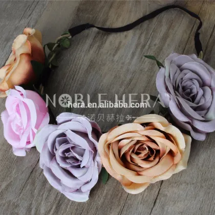 New Arrival Vintage Rose Princess Wedding Boho Flower Crown Headband