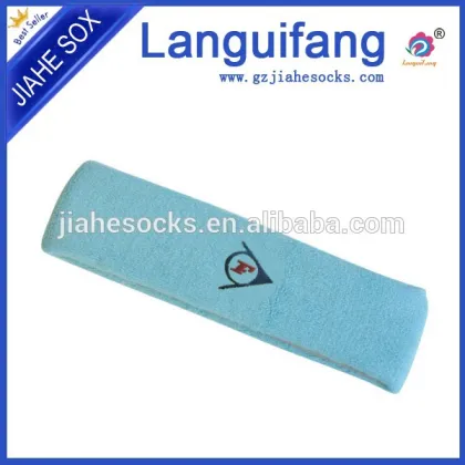 Custom logo terry cotton sweatband sports headband