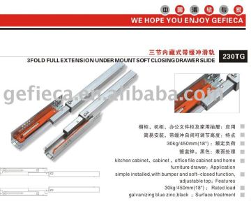 full extension ball bearing slide with soft close