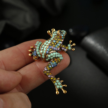 Luxury Full Rhinestone Frog Brooches for Women - Unisex Party Wedding Gifts