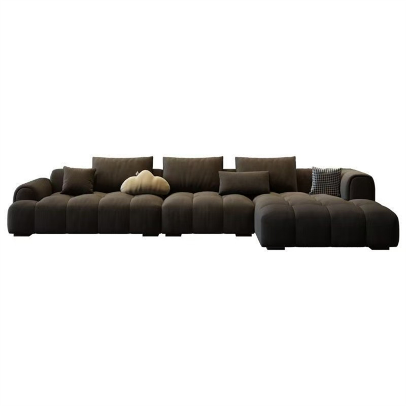 Modern Leather and Velvet Sofa with Trendy Look