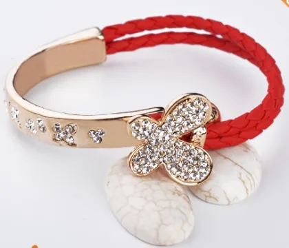 OEM Design Red Rope Bracelet With Metal