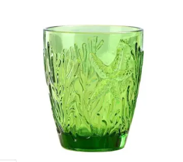 embossed colored water glass drinking glasses cup set