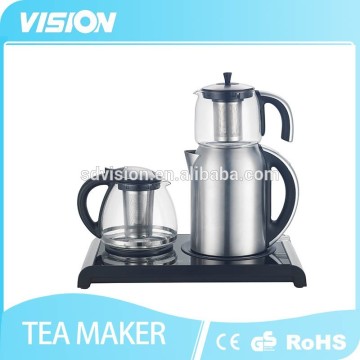 8992T-H2 electric Tempered Glass Tea maker set with turkish kettle
