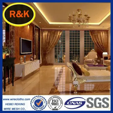 Copper decorative wire mesh for cabinets