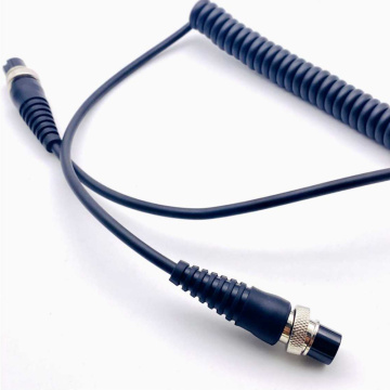 Customized Feders Coiled -Kabel mit M16 -Stecker