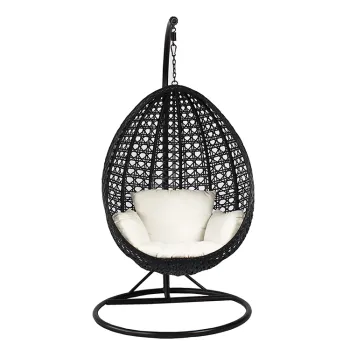 High Quality Comfort Outdoor Rattan Egg Hanging Swing Chair with Stand