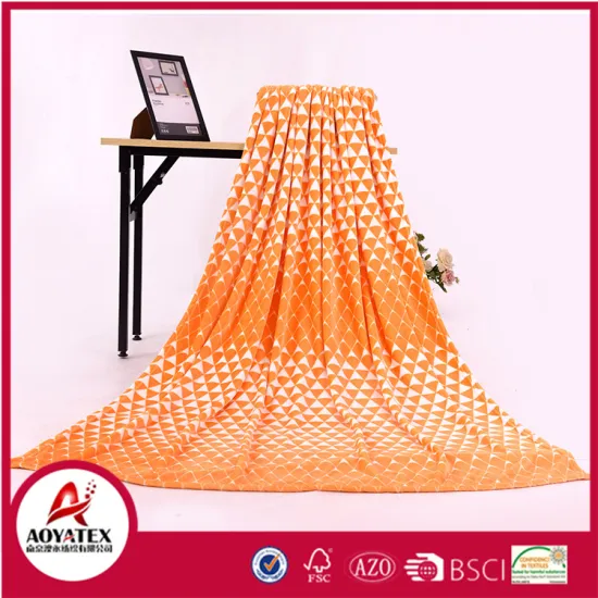 lovely orange spot heavy thick printed flannel fleece blanket