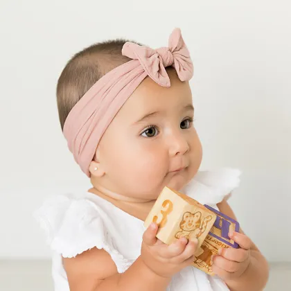 Newborn Baby Headband - 21 Colors Soft Nylon Turban Bows