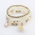 Bracelets de perles colorées élastique Multi couche chaîne femmes