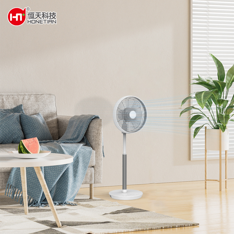 HONETIAN LED display 12 speeds 4 modes 8 timer 7 blades 14 inches DC circulator custom colors indoor plastics stand fans