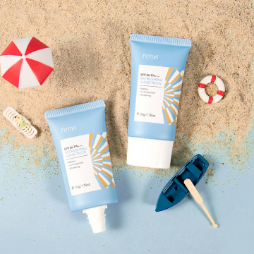 Custom SPF 50 PA+++ Cream Flat Oval Tube for Sunscreen and Skin Whitening